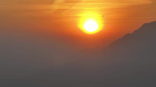 深圳盐田港区日落夕阳