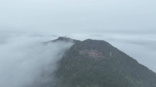 森林云海航拍山峰云雾缭绕雨后山林山脉风景