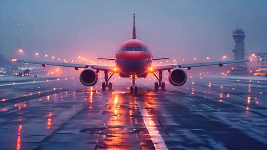 飞机客机起飞飞行降落飞机场空客ai素材原