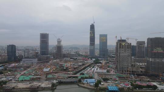 广州金融城建设航拍视频素材模板下载