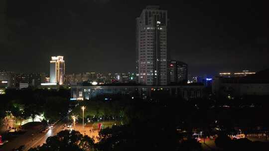 台州夜景航拍空镜