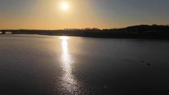 石家庄地标 滹沱河 湿地 城市 初冬