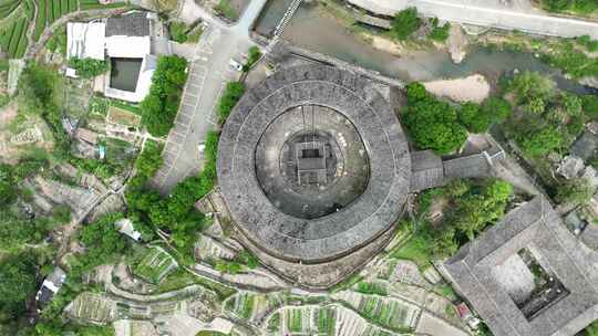 福建土楼(南靖)景区云水谣景区航拍视频素材模板下载