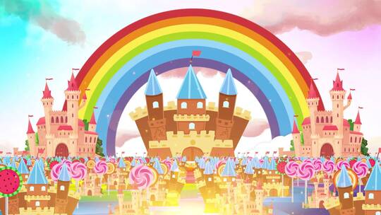 卡通彩虹城堡