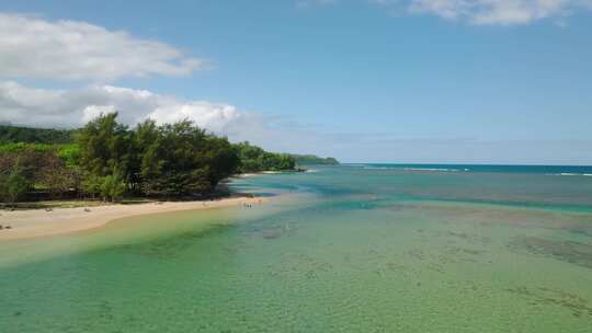 航拍海滩海水