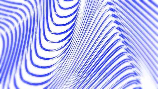 蓝白波浪无缝循环图案抽象运动背景3d动画
