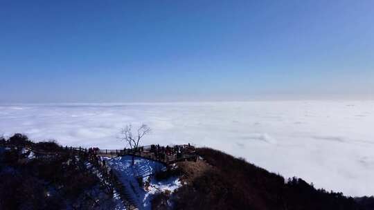 西岭雪山 雪景 大雪覆盖的自然风光 航拍