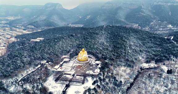 千佛山雪景航拍