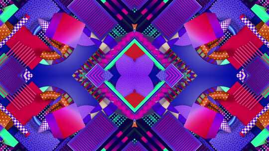 未来科技复古动感几何图形霓虹
