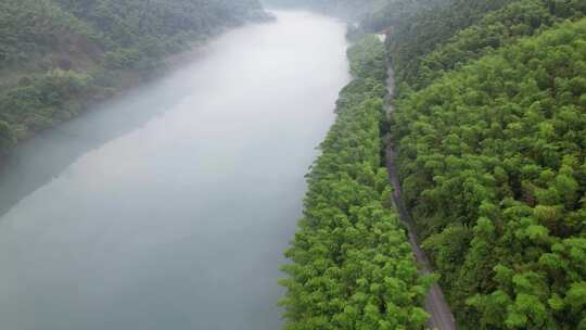 航拍湖南郴州雾漫小东江风景区4k