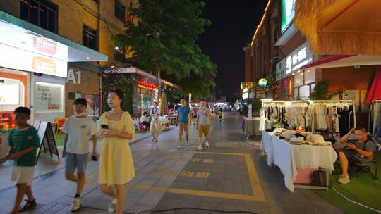 街头路边摊地摊经济市井集市街景夜市