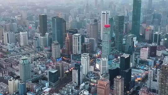 南京市新街口航拍高楼大厦城市摩天大楼江苏
