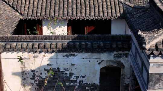 徽派建筑四合院 马头墙 天井特写