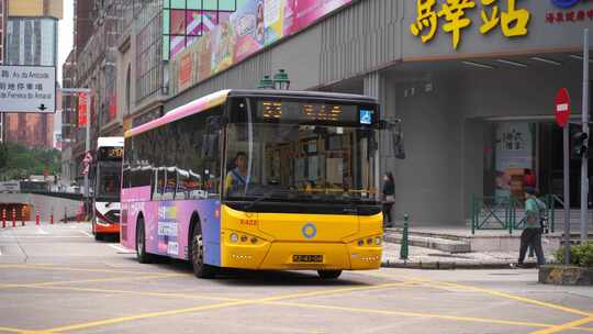 澳门街道交通澳门城市道路车流公路汽车行驶