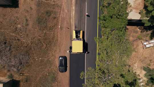 道路、铺路、摊铺机、汽车