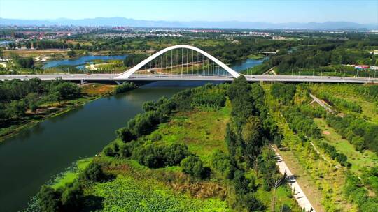 北京 昌平 未来科技城大桥  航拍  空镜视频素材模板下载