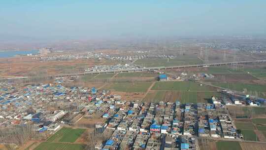 航拍 村庄 自然 风景 环境 农村 乡村街道