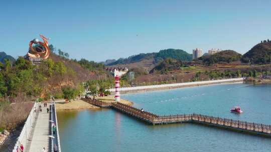 贵州都匀杉木湖景区航拍