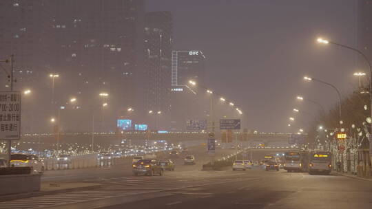 城市夜景空镜 街道夜景