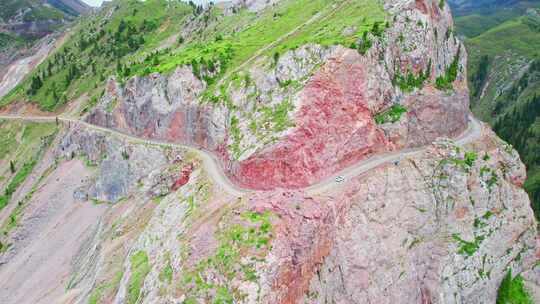 新疆伊犁昭苏伊昭公路风景航拍