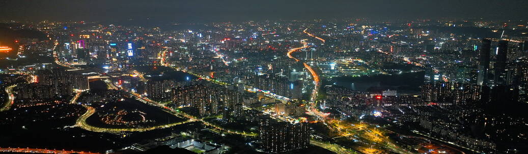 深圳高画质宽屏航拍大全景夜景