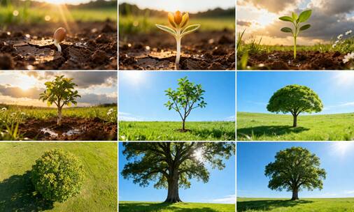 种子长成参天大树高清在线视频素材下载