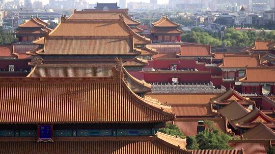 故宫北京建筑历史文化建筑北京市内全景视频素材模板下载
