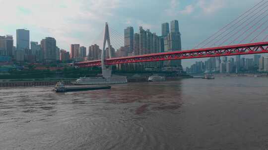 航拍千厮门大桥视频素材模板下载