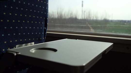 列车车窗旅途风景视频素材模板下载