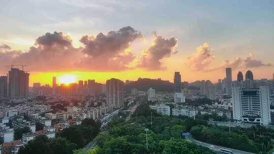 夕阳落幕视频素材模板下载