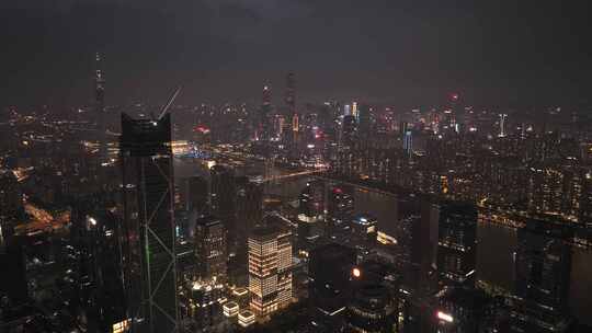 广州CBD琶洲互联网总部航拍夜景高清4K视频
