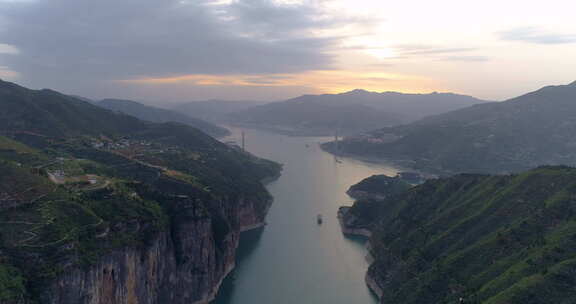 四川重庆瞿塘峡景点航拍