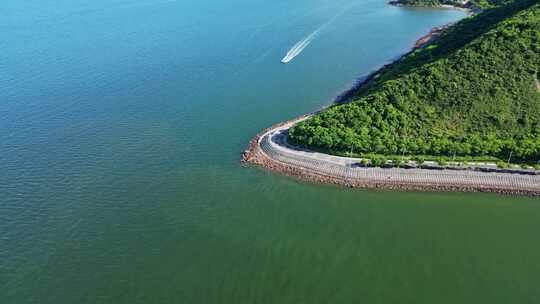 山水相依的海岛风光全景