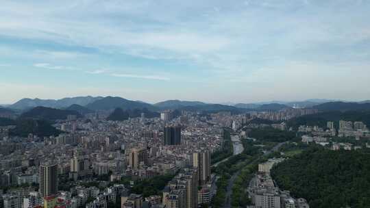 航拍广东云浮建设云浮大景