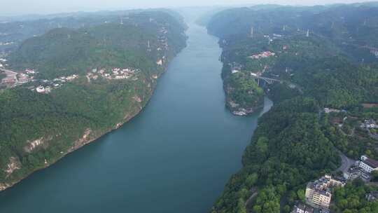 自然长江三峡西陵峡峡谷风光航拍视频