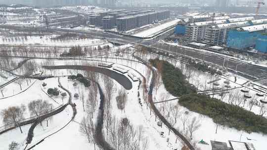 郑州 冬季 大雪 雪后 航拍