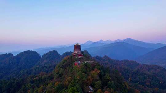 成都青城山老君阁冬季航拍