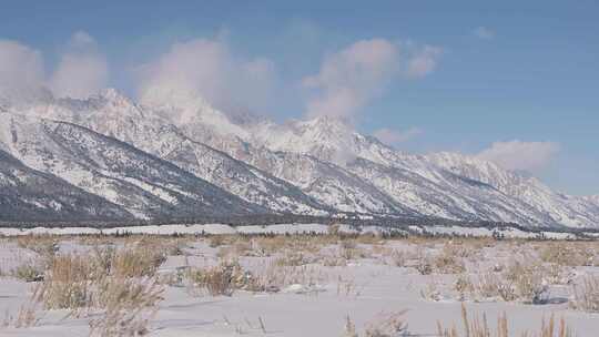 雪，大提顿，山脉，山脉