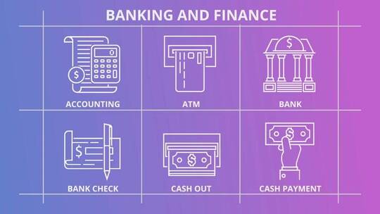 动态简约线条银行和金融-Outline图标AE模板AE视频素材教程下载