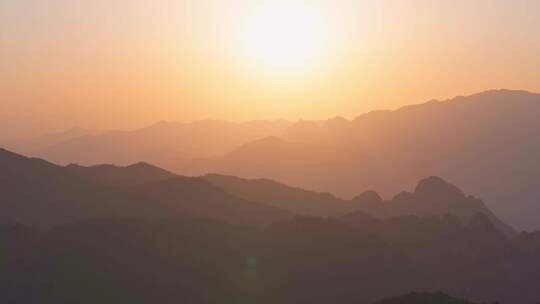 杭州临安大明山牵牛岗群山日落风景