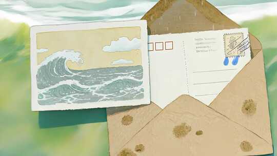 暑假旅行明信片回忆怀旧情感视频