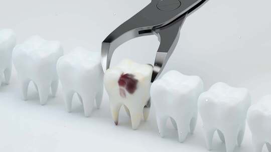 修复损坏的牙齿三维动画视频素材模板下载