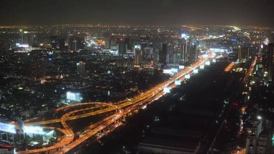 空中看城市夜景