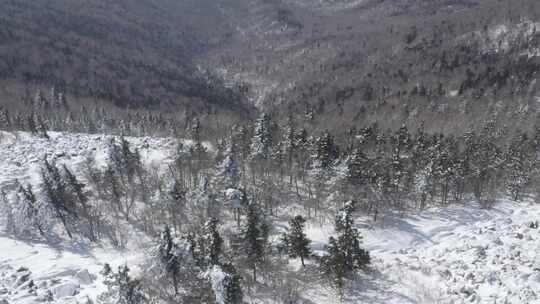 航拍黑龙江亚布力滑雪场高山石海风光