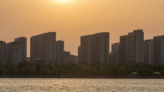 诸城 延时摄影   城市晨曦 城市空镜头