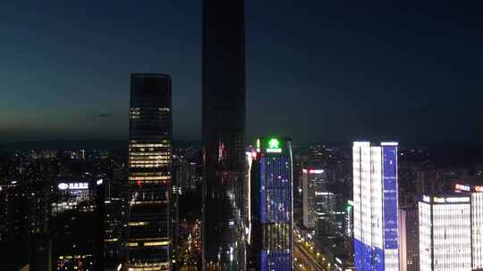 航拍贵州贵阳国际金融中心夜景