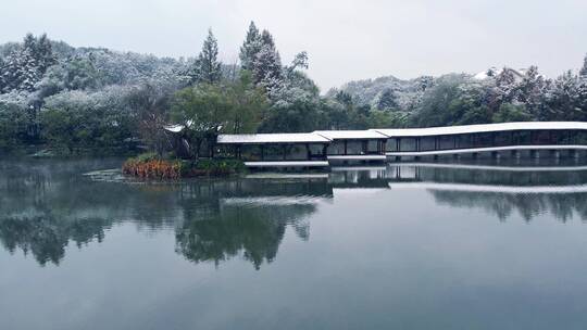 杭州西湖浴鹄湾雪景