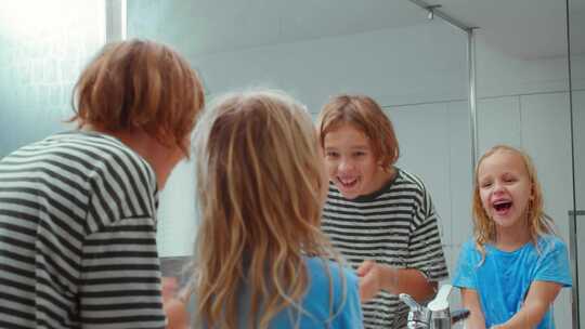 洗脸，兄弟，姐妹，早上好