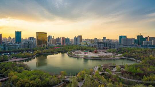 乌鲁木齐南湖市民广场落日