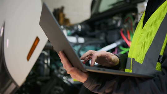 技术中心或仓库的汽车服务记录关于卡车的信息